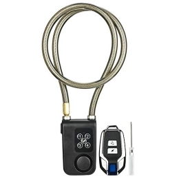 Wendry Accesorio Wendry Bloqueo de Alarma de Bicicleta Universal con Control Remoto, Bloqueo de Alarma de Control Remoto inalámbrico Bicicleta eléctrica Motocicleta Contraseña Cable de Acero Cerradura de Cadena