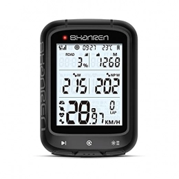 SHANREN Ordenadores de ciclismo SHANREN Miles - Ordenador de bicicleta con GPS, BLE & ANT+, ordenador de ciclismo inalámbrico con estimación de potencia, retroiluminación automática, IPX7 impermeable - Velocímetro de bicicleta