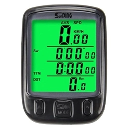 EKSED Ordinateurs de vélo Compteur de vélo Filaire étanche for vélo, écran en L Multifonctionnel, Compteur de Vitesse for vélo de Montagne, avec lumière Verte