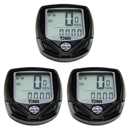 Unomor Ordinateurs de vélo Unomor 3PCS 546C Grand écran LCD écran écran LCD Computer Rain imperméable Cyclisme Vélo Ordinateur Compteur de Vitesse Compteur de Vitesse Moyenne et Max (Noir)