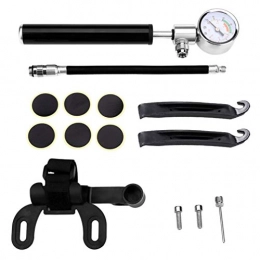 Clispeed Accessoires CLISPEED 1 Set Pompe à Vélo Mini Pompe à Vélo avec Pompe à Bille de Jauge avec Capuchons de Valve de Cycle D'aiguille Et Support de Cadre pour Football de Montagne BMX avec Outil de