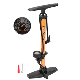 foolerba Pompes à vélo foolerba Pompe à vélo, pompe à pneu de vélo, pompe à pied manuelle avec jauge, compatible avec Presta et Schrader, pompe domestique pour jouets, vélo de route et balles, corps en métal 160 psi max