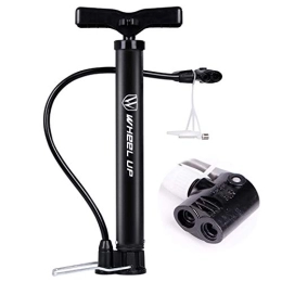 XJHLZT Pompe à Pied Universelle Noire Amortisseur de VéLo de Pompe Batterie de VéLo Pompe Convient pour Presta & Schrader Portable Compact Durable et Rapide Pompe VéLo de Trekking VéLo