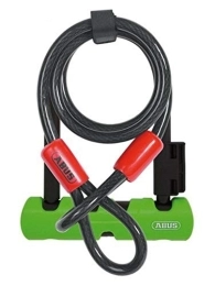 ABUS Verrous de vélo ABUS 410 SH34 + 10 / 120 Antivol U pour vélo Unisex, Noir / Vert, 120 cm