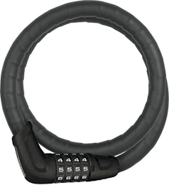 ABUS Verrous de vélo ABUS 6615C SCMU Câble vélo à Combinaison + Support d'antivol Unisex, Noir, 85 cm