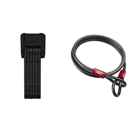 ABUS Verrous de vélo Abus Bordo Granit X-Plus Big 6500 / 110 + Support SH Antivol pliable pour vélo Mixte Adulte, Noir, 110 cm & Cobra 10 / 200 Antivol câble à boucle Noir 200 cm