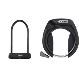 ABUS Accessoires ABUS U460 / 150HB / USH460 Antivol U pour Vélo + support de fixation Noir 230 mm & Pro Tectic 4960 LH NKR Antivol à cadre Noir