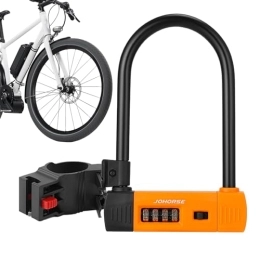 Pekoluta Verrous de vélo Antivol en U pour vélo Combo standard - Serrure en U à combinaison réinitialisable à 4 chiffres | Antivol à pagaie pour vélos, VTT de route, scooter Pekoluta