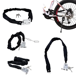 PLASTIFIC Verrous de vélo Antivol pour vélo, moto, scooter, cadenas à chaîne sécurisé, robuste pour moto, vélo, excellent outil de sécurité pour vélo (1 chaîne noire – D2)