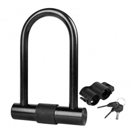 AOOCEEH Verrous de vélo antivol u antivol Blocage de Roue pour vélo U verrouiller vélo Vélo serrures avec Combinaison Casque de vélo Serrure Vélo antivol en u Black, Lock_Steel_Cable