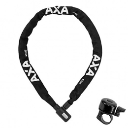 maxxi4you Verrous de vélo Axa Newton NT 85 Kit de chaîne antivol Noir 85 x 85 cm Diamètre 5, 5 mm + 1 sonnette de vélo