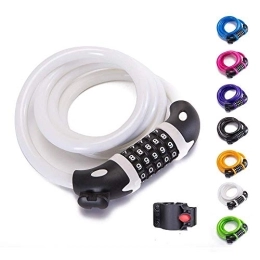 Verrous de vélo Bike Chain Lock 5-Digit Combination Lock Bicycle Lock Resettable Combination Coiling Bike Cable Lock for Bicycle Outdoors