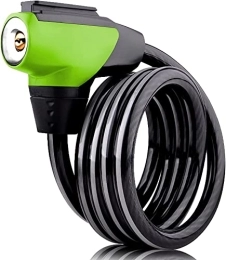 BREWIX Verrous de vélo BREWIX Antivol de câble de vélo en plein air antivol réfléchissant anti-cisaillement anti-vol de chaîne de vélo en acier avec support de verrouillage, rouge Verrous (Color : Green)