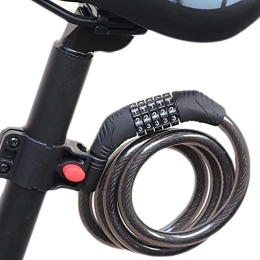 BREWIX Verrous de vélo BREWIX Antivol de vélo portable 120 cm antivol de casque de moto combinaison de mot de passe à 5 chiffres antivol câble en acier audacieux avec support de verrouillage, bleu Verrous (Color : Schwarz
