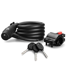 LahAd Verrous de vélo Cable Antivol Cadenas Velo Antivol Cable Antivol Velo Chaine Velo Antivol Antivol Cadenas Moto Antivol Scooter Antivol Velo Electrique pour ÉQuipement De VéLo Black, Freesize