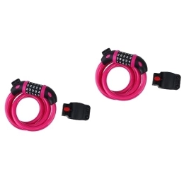 Clispeed Accessoires CLISPEED 2 Pièces 5 Cadenas De Vélo à Enroulement Automatique Cadenas De Vélo Numéroté Câble Antivol Vélo Chaîne Cadenas De Vélo Souple Anti-vélos Antivol à Fil De Cycle Lumière Bicyclette