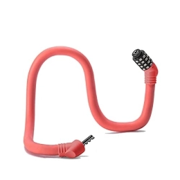 PURRL Verrous de vélo Câble de verrouillage de vélo, antivol à mémoire de vélo en fil d'acier de 1, 2 m de long, cadenas à combinaison de vélo à 5 chiffres, câble antivol universel, diamètre 1 / 2 pouce (couleur : rose,