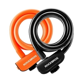 DXSE Accessoires Câble en acier à mémoire vélo serrure Portable vtt route vélo moto antivol accessoires PVC couverture casier porte serrure à clé (Color : Orange)