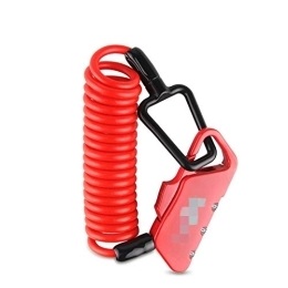 DLRSET Verrous de vélo DLRSET Antivol pour vélo - 1200 mm - Pliable - Pour sac à dos et casque de vélo - Combinaison à 3 chiffres - Rouge