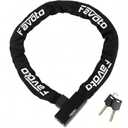 Favoto Chaîne Antivol Vélo avec 2 Clés, Cadenas de Sécurité Portail pour Vélo, Moto, Scooter, Porte, Clôture Extérieure, 96cm Noir