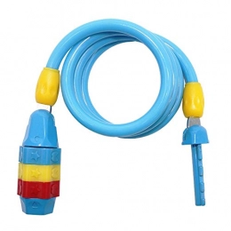 feichang Verrous de vélo feichang Câble antivol de vélo pour enfants avec combinaison réinitialisable, câble antivol pour vélo avec 3 codes d'image (couleur : bleu)