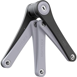 SeatyLock Accessoires Foldylock Compact Antivol de vélo Pliable, Compact et Durable (étui Inclus), 80 cm déplié (Gris)