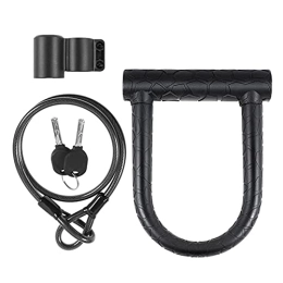 HoneybeeLY Accessoires HoneybeeLY Antivol en U pour vélo avec câble - Antivol en U pour vélo, Set de Verrouillage de vélo, verrou en U Robuste avec câble de sécurité - avec Support de Montage, pour vélo de Route