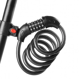 Jnsio Verrous de vélo Jnsio Cable Antivol Vélo Cadenas De Long 150Cm Réinitialisable 5 Chiffres Intelligente Code Support Fixation Facile À Porter pour Vélo Scooter Motos