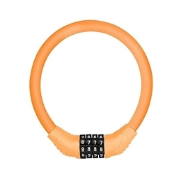 Kaimufei Antivol de vélo antivol anti-coupure cadenas de vélo antivol cadenas code 4 mots de passe numériques sécurité moto vélo route accessoires (couleur : orange)