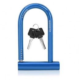 Keenso Verrous de vélo Keenso Serrure Antivol en U, Serrure de Porte Verrou en U pour Vélo Verrouillage de la Bicyclette U-Lock avec Clés Imperméable à l'eau Antipoussière(Bleu)