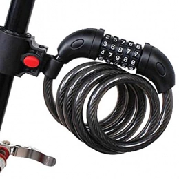 LENSHAO Verrous de vélo LENSHAO Antivol portable pour vélo avec code à 5 chiffres - Câble anti-coupure et anti-vol avec support pour VTT