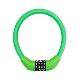 DXSE Accessoires Serrure de vélo antivol combinaison de Code à 4 chiffres câble en acier inoxydable équipement de verrouillage de sécurité de vélo vtt serrure de vélo (Color : Green)