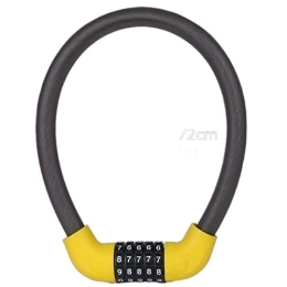 DXSE Verrous de vélo Serrure de vélo antivol vtt serrure de vélo 5 chiffres Code serrure à combinaison Scooter électrique moto casque cadenas vélos accessoires (Color : Length 570mm Yellow)