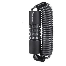 DXSE Accessoires Serrure de vélo Portable sécurité mot de passe casque serrure câble en acier fil serrure de sécurité VTT sac à dos serrure (Color : Black)