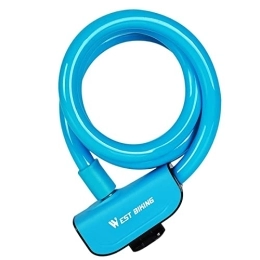 DXSE Accessoires Serrure de vélo vtt route Portable étanche vélo serrure PVC acier câble fil chaîne Anti-vol sécurité moto cadenas (Color : Blue)