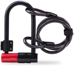 KINHA Verrous de vélo Serrure de vélo vélo U-Lock câble antivol avec 2 clés en cuivre antivol vélo serrure ensemble robuste en acier sécurité vélo câble U-Lock, Red