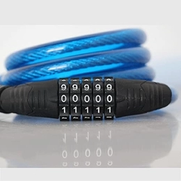 UFFD Verrous de vélo UFFD Combinaison Vélo Digital Lock Cable Code Vélo Antivol Verrouillage De Sécurité Robuste en Acier Câblage De Verrouillage par Mot De Passe 120cm (Color : Blue)