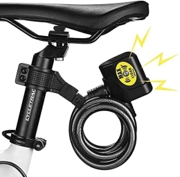 UPPVTE Accessoires UPPVTE Câble de Verrouillage de vélo avec Alarme, Cadeaux de vélos antivol imperméables DB Alarme de sécurité for la sécurité du vélo de Verrouillage de vélo vélo câble