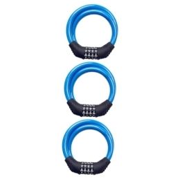 Yardwe Accessoires Yardwe 3 Pièces 4 cadenas de vélo de nuit antivol de vélo robuste anti-serrures cadenas à combinaison pour vélo câble antivol vélo de montagne le mot de passe Équipement de cyclisme