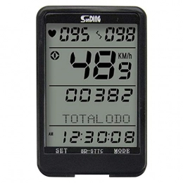 EDW Accessori EDW Contachilometri Bici tachimetro del calcolatore con sensore di Cadenza Senza Fili di Controllo cablata Impermeabile LCD Luce retroilluminazione Ciclismo Timer