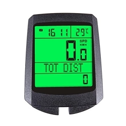 Koliyn Computer per ciclismo koliyn Tachimetro di Ciclismo del contachilometri della Bicicletta, Display Impermeabile retroilluminato FSTN Multifunzione Auto Standby / Wake-up Cinque Parole Cinesi per Passare Liberamente, Verde