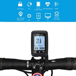 Mengen88 Accessori Mengen88 Contachilometri GPS Contachilometri GPS per Bicicletta, Computer di Ciclo con sensore di Movimento Automatico retroilluminazione Sveglia Impermeabile LCD, per tracciare la velocità di Guida