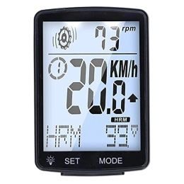 Qqmora Computer per ciclismo Qqmora Accessori per Ciclismo con sensore di velocità Display LCD Tachimetro per Bicicletta Computer da Bicicletta Portatile per Esterni Uomo Donna Adolescenti Motociclisti Schermo da(White)