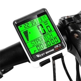 Sanji Accessori Sanji Bike contachilometri, 2.1In LCD Wireless Bike Computer, 5 Lingue di visualizzazione, 4 Tipi di interfaccia di commutazione con retroilluminazione Funzione Impermeabile, Adatto ad Esterno Guida