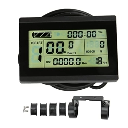 Folany Accessori Tachimetro per Bicicletta 72V, Display LCD per Bicicletta Elettrica, Parte e Accessori per Bicicletta Elettrica, Contachilometri per Bicicletta Impermeabile con Display LCD, Funzione di Guida Notturna