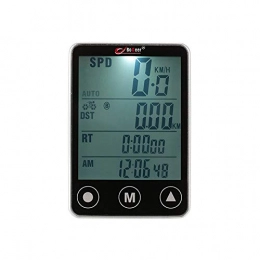 QuRRong Computer per ciclismo Tachimetro per computer da bicicletta LCD con pulsante, senza fili, Odometro per bicicletta, per gli amanti della bicicletta (Taglia: One size; colore: argento)