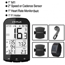 YDL CYCPLUS M1GPS Bicycle Computer Bike Speemeter Ciclismo Ant Cadence Sensor Frequenza Cardiaca per Garmin Bryton Strava (Color : Upgraded F F1)