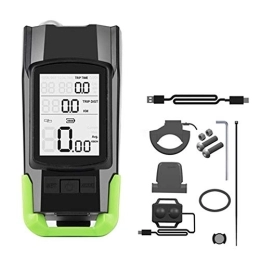 ZJJ Accessori ZJJ Contachilometri in Bicicletta Senza Fili con luci a LED e Altoparlanti LCD retroilluminazione Impermeabile Bike Computer USB Ricarica Cycling Tachimeter per Il Tracking Time Speed