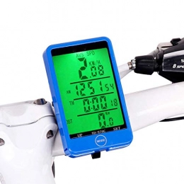 ZQQ Computer per ciclismo ZQQ Computer da Bici, Tachimetro per Bicicletta Wireless E Contachilometri Backlight Impermeabile Touch Control Sveglia Automatica per Motociclisti Uomo Donna Adolescenti, Blu