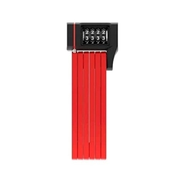 ABUS Accessori ABUS 87794 - Lucchetto pieghevole Bordo uGrip 5700 / 80C con supporto, con barre da 5 mm, livello di sicurezza 7 - 80 cm, colore: Rosso